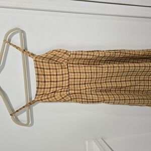 Arizona Jean Company Asymmetrical Plaid Dress - Brown and Tan